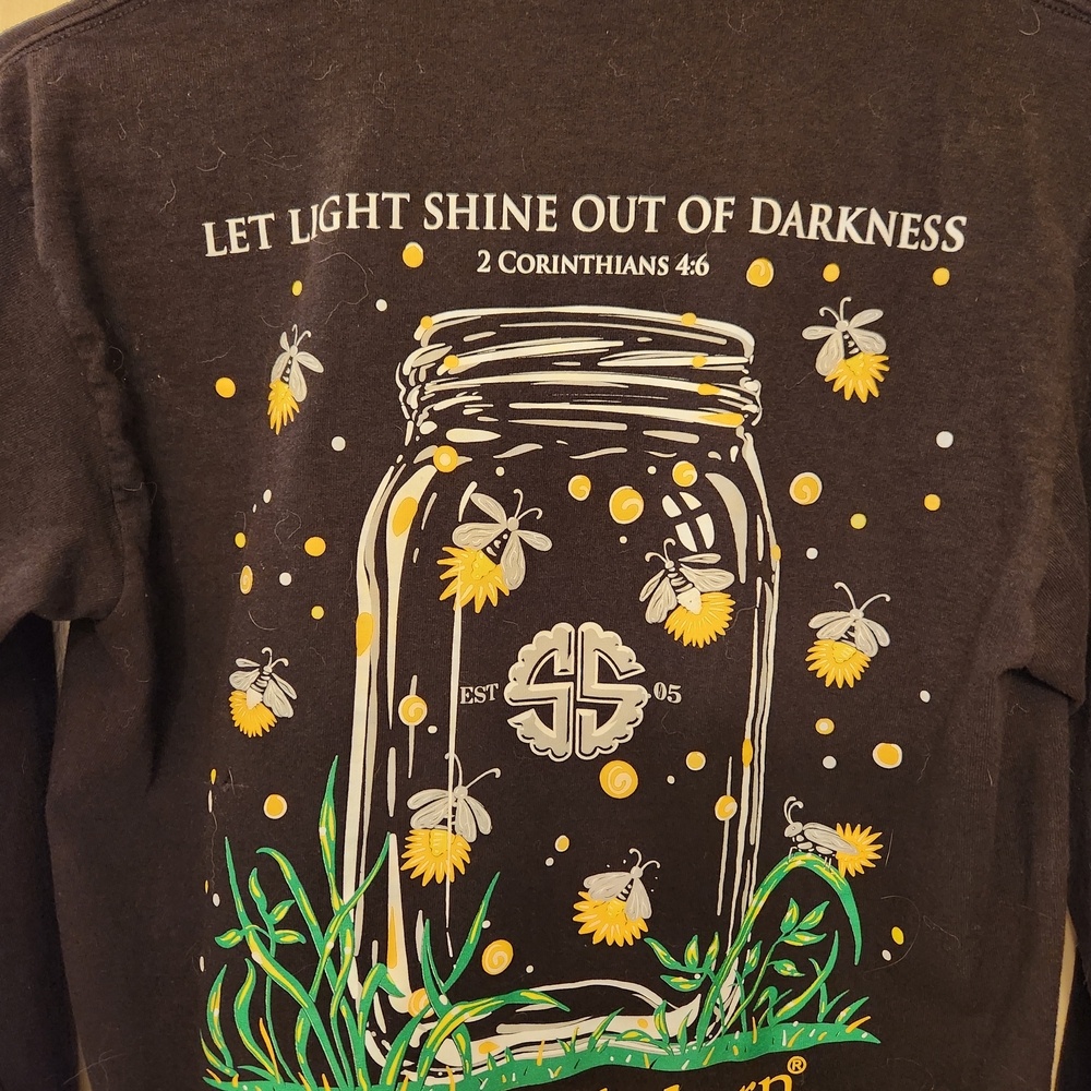 Simply Southern Black Shirt with Firefly Jar and Inspirational Quote